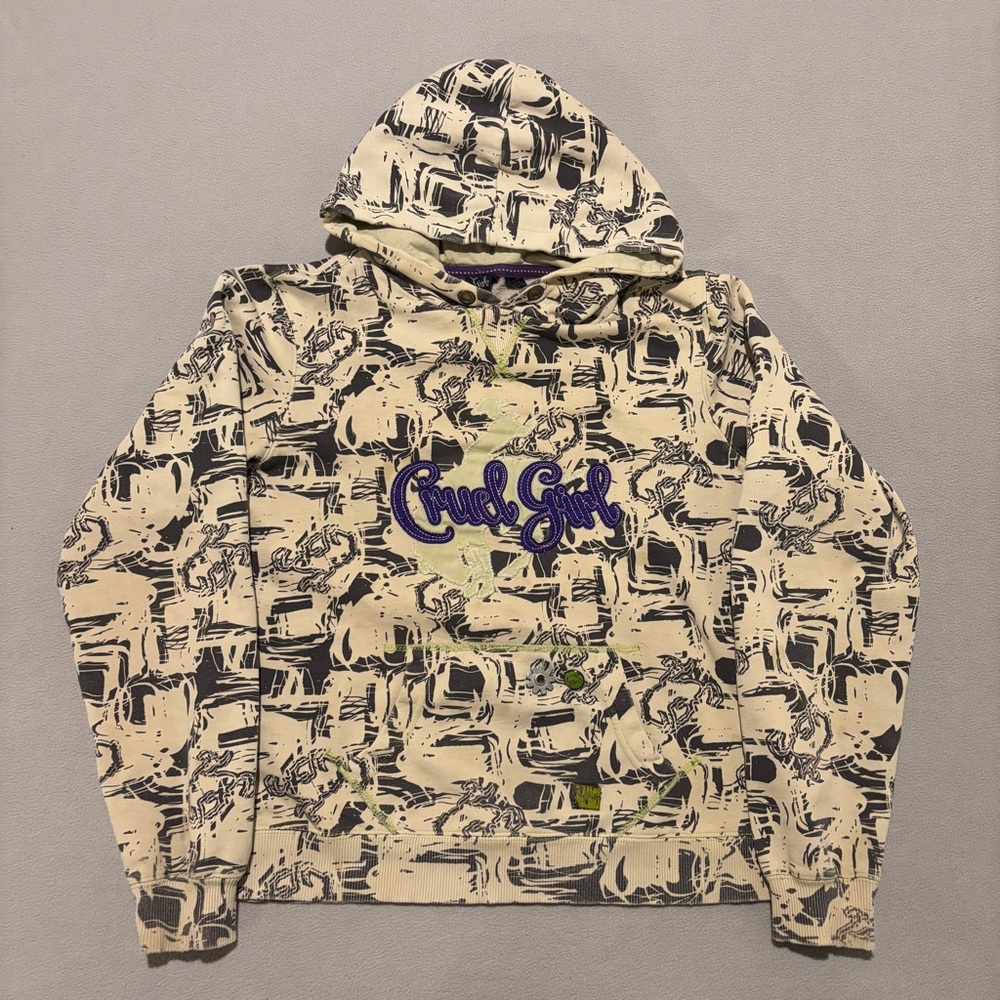 Cruel Girl Cream Graphic Hoodie - Women’s Pullover Sweatshirt